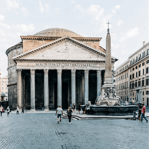 Walk over to the Pantheon in under ten minutes and have a peer inside