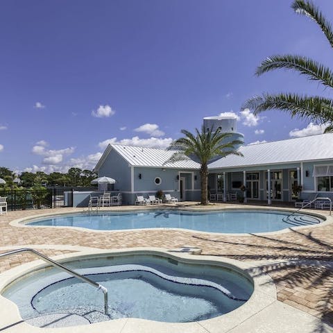 Take a dip in the communal pool