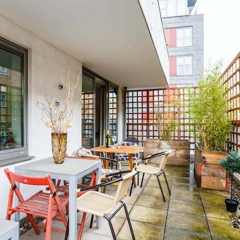 Eat your meals outside on the spacious balcony