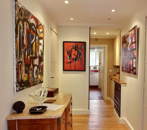 Admire the vibrant abstract wall art