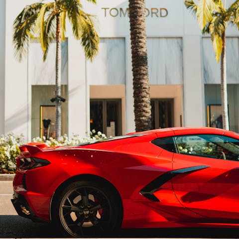 Browse the luxury boutiques of Rodeo Drive, just over a mile from your home