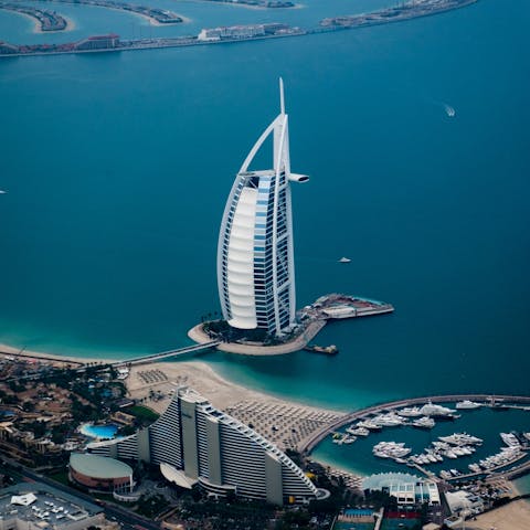 Stay just a few minutes drive from the striking Burj al Arab