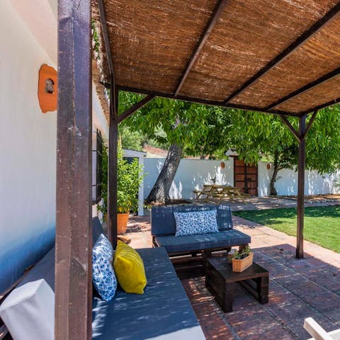 Sip your morning coffee in the shade of the covered terrace