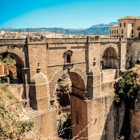 Explore the mountaintop city of Ronda, just a 10km drive away