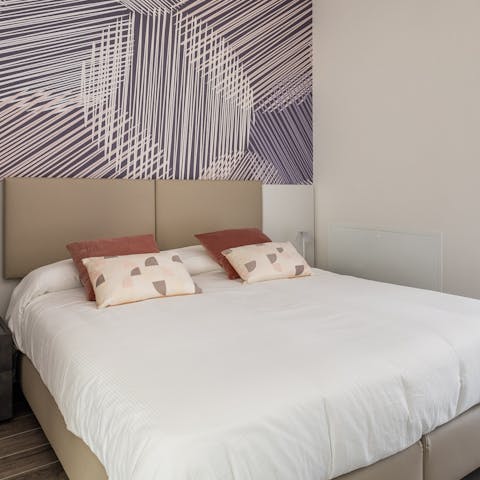 Get a restful night's sleep in the comfy bed