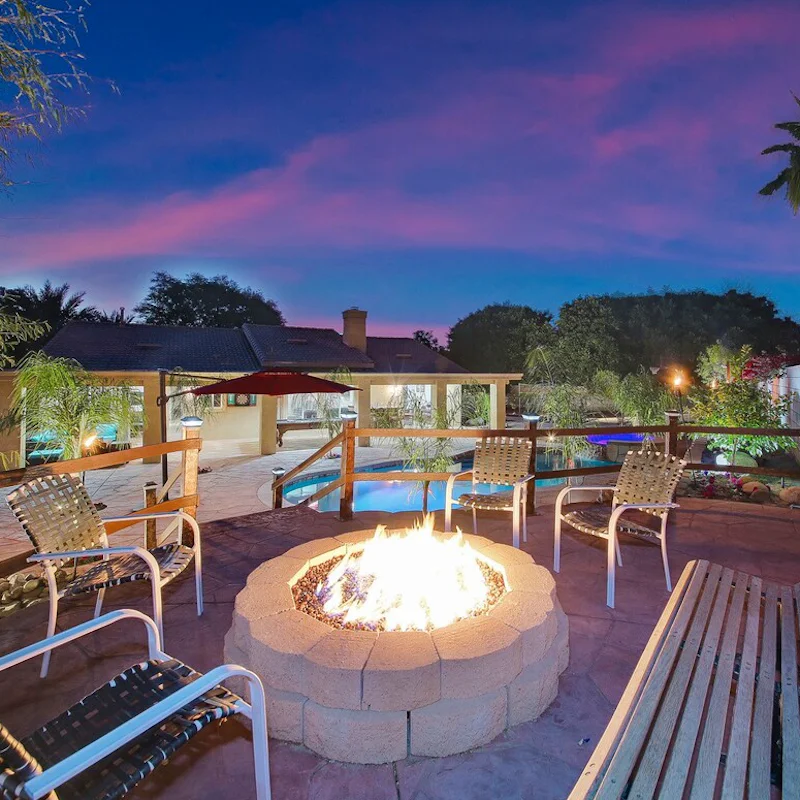 Enjoy an evening tipple around the fire pit under the stars