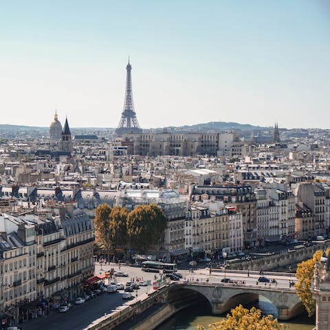 Stay in the 15th arrondissement of Paris, just a twenty-minute walk away from the Eiffel Tower
