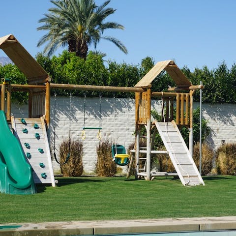 Let the kids run wild in the garden and play area