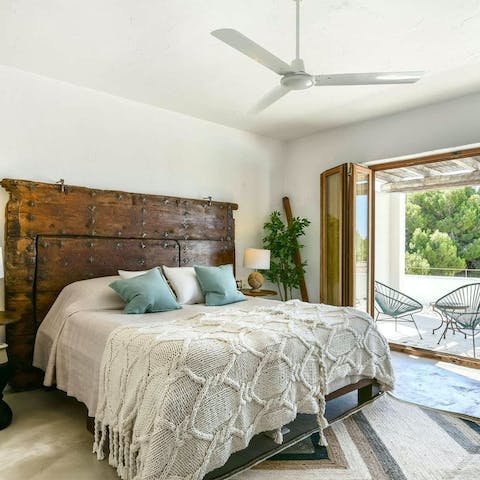 Roll out of bed and onto the private balcony for an espresso