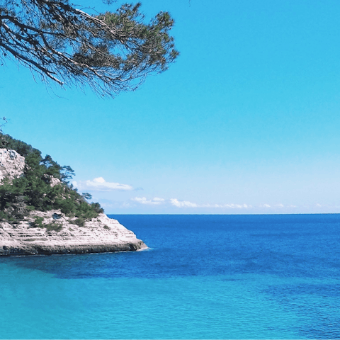 Explore Menorca's beautiful beaches – the nearest is a short walk away 