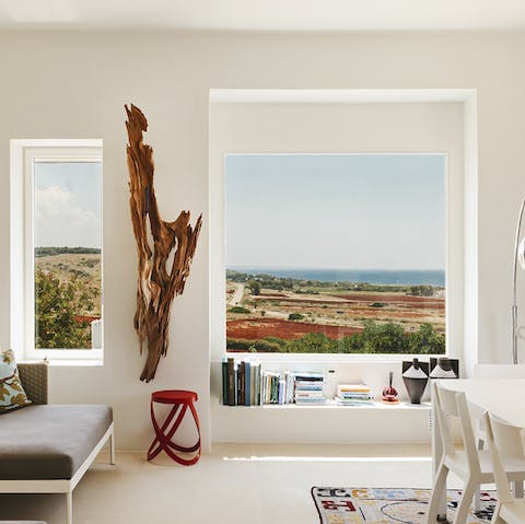 Admire the sea view from your bright living room