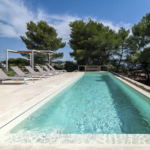 Swim lengths and drip dry on the sun loungers