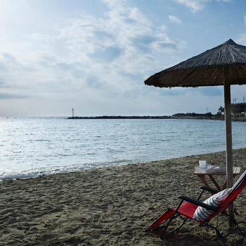 Stroll down to the villa's private cove and swim in the Aegean Sea