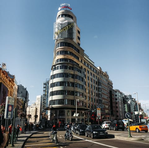Browse the designer boutiques on Calle Gran Vía, just over a ten-minute stroll away