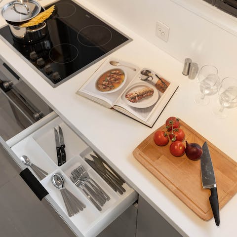 Recreate your favourite Mediterranean dishes in the fully equipped kitchen