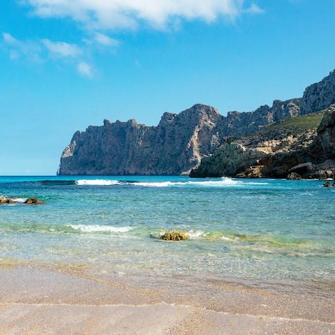 Explore the beautiful beaches of Northern Mallorca, a short drive away