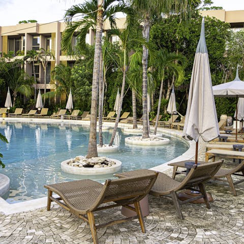 Soak up the Mexican sun by the communal pool