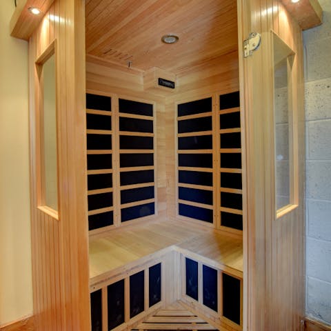 Take a few moments to detox in the private sauna