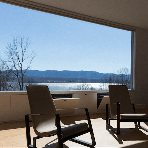 Enjoy panoramic views of the Hudson River