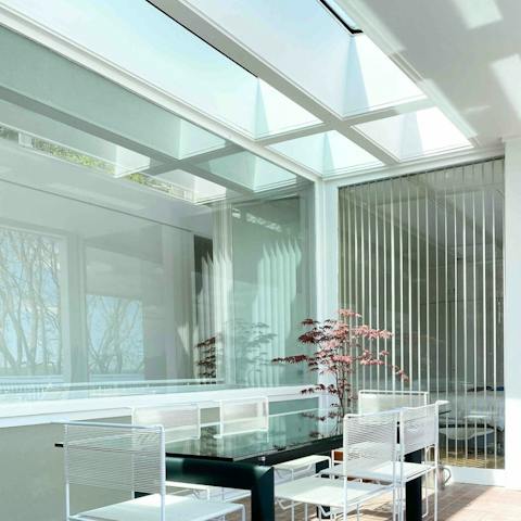 Dine in style under the skylights
