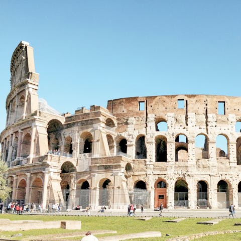 Spend the day discovering the ancient sights of Rome, a forty-minute drive away