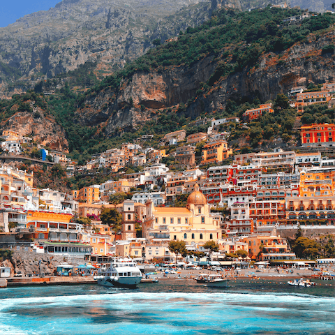 Let the day pass you by on Positano Beach, a short walk away