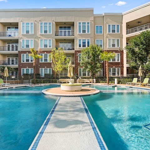 Just one of the two beautifully designed outdoor pools