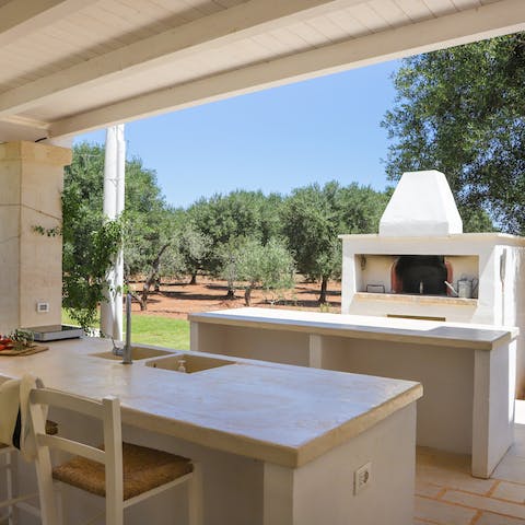 Put the outdoor kitchen through its paces with some local produce