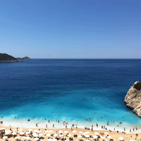 Visit the local beaches of Kalkan and have a refreshing swim in the crystal-clear sea