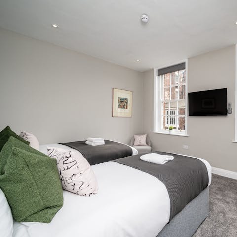 Gaze out at the city's Georgian Quarter from your cosy bedroom