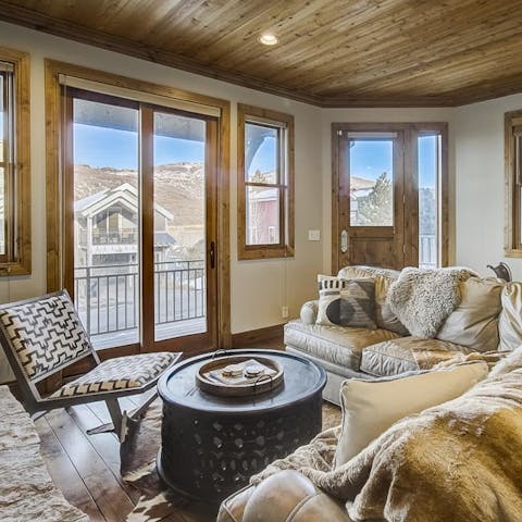 Admire mountain views from the living room