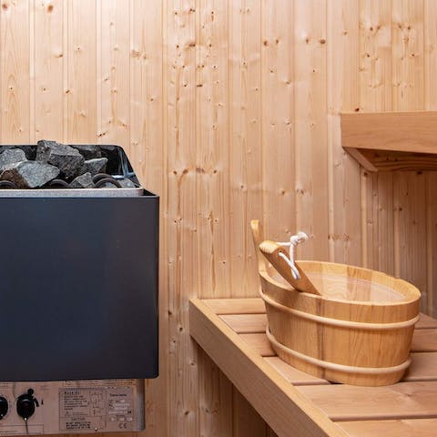 Experience total relaxation and feel rejuvenated in the sauna