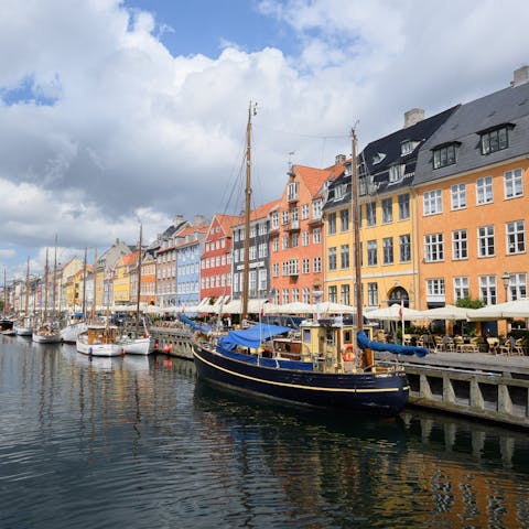 Stroll around the Nyhavn harbour, seconds from the doorstep