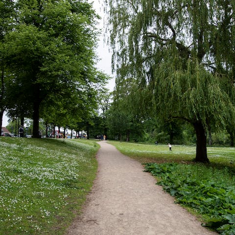 Wander around Ørstedsparken, just a four-minute stroll away
