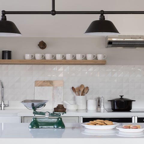 Whip up a feast in the chic, newly-renovated kitchen