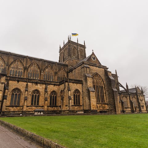 Admire Sherborne Abbey, a lovely parish church that is merely a five-minute walk away