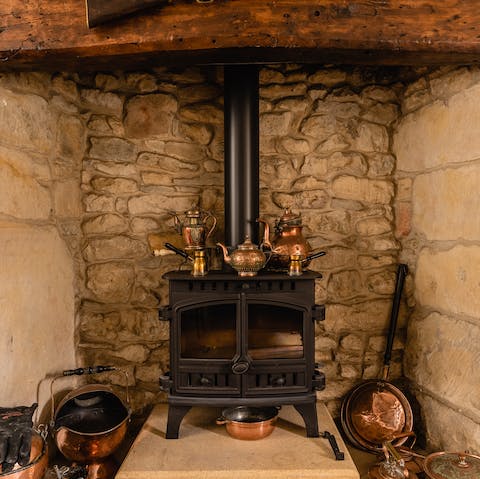 Cosy up around the fireplace after a long day out
