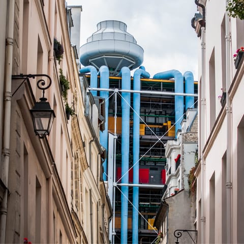 Marvel at the avant-garde architecture of the Pompidou Centre – it's just a few hundred metres away