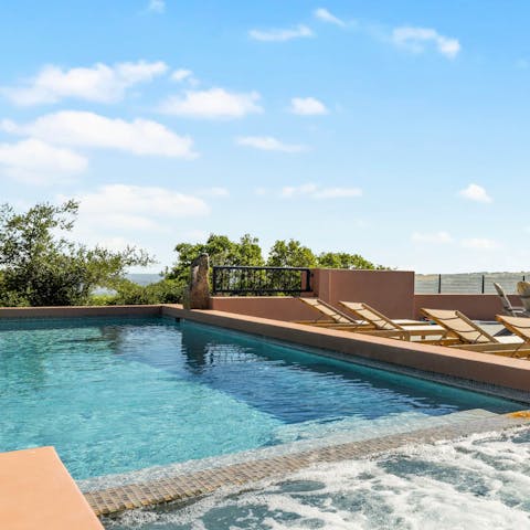 Cool off from the California sunshine in the private plunge pool 