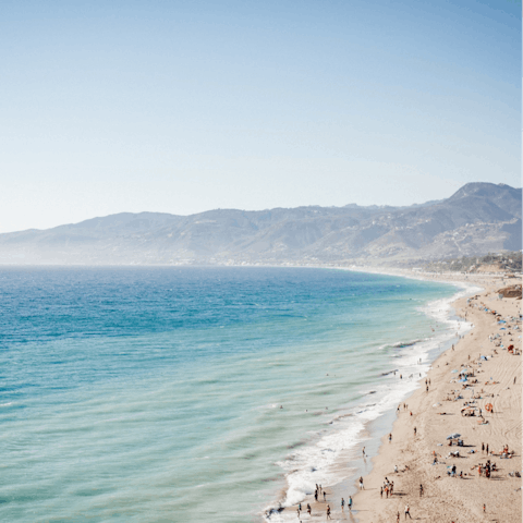 Visit one of the many beaches across the Malibu coastline and swim in the Pacific Ocean