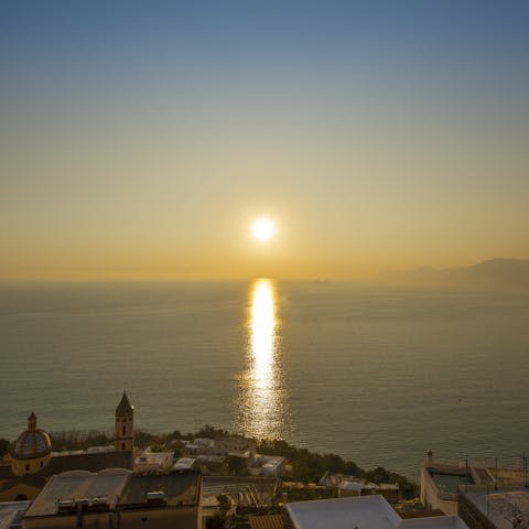 Gaze out over Praiano from your balcony