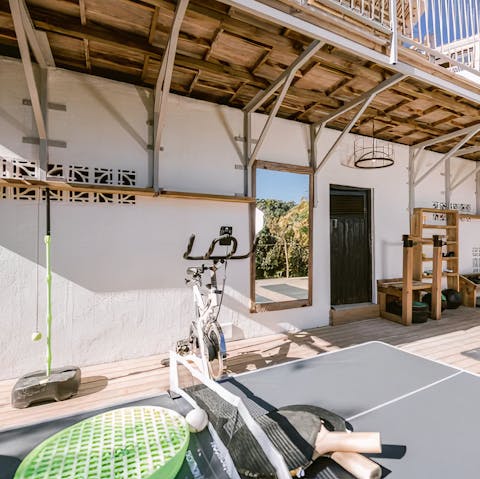 Start your day with an energising workout with the private gym