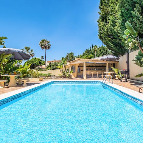 Splash about with your loved ones in the private pool on hot afternoons