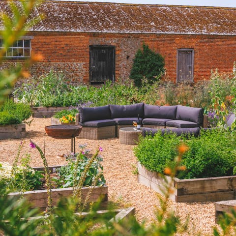 Steal away for a quiet moment in the vegetable garden