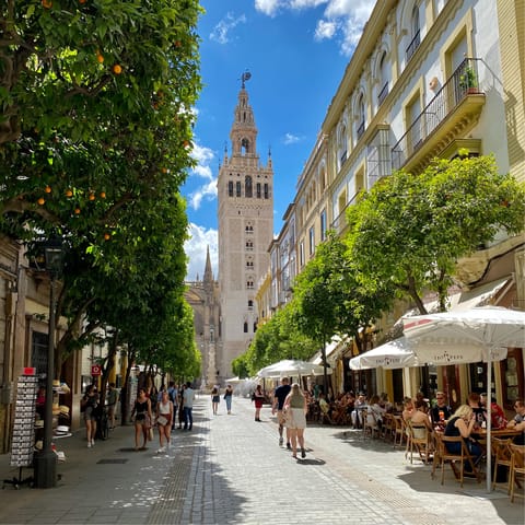 Go out and explore Seville's many sights, including nearby La Giralda
