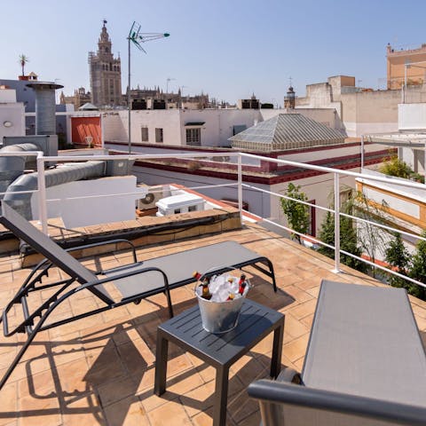 Catch some rays on the upper deck while admiring city views