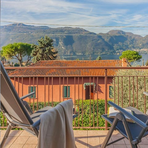 Admire the Lake Como views from the small balcony