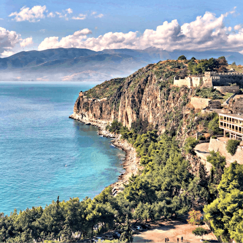 Discover the famous archaeological sites and pretty beaches of the Peloponnese