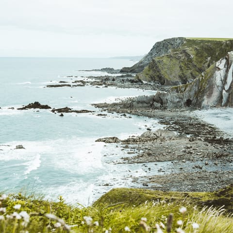Enjoy scenic clifftop walks along the Cornish coast