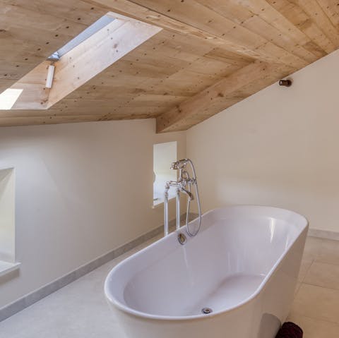 Unwind with a bath in the luxurious bathrooms